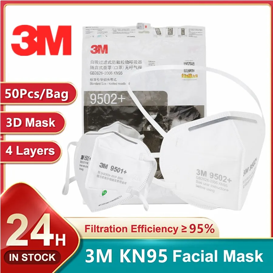 50 pçs/saco 3m kn95 máscara fa - 3M Mask 9502+ avaliação e preço